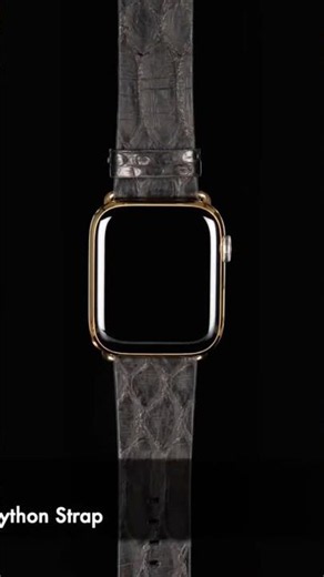 24K Gold Apple Watch 7 with Black Python Strap ✨