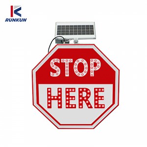 [Hot Item] Solar Panel Powered Outdoor Road Reflective Safety Warning Flashing LED Traffic Sign