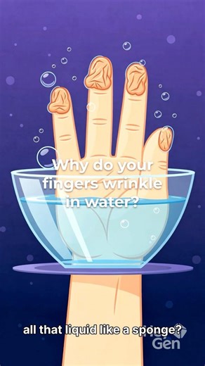Why Do Your Fingers Wrinkle In Water? 🤯 It’s Not What You Think! #science #didyouknow