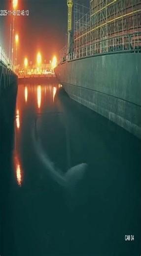 Security Camera Catches Shark Stalking Harbor Boat