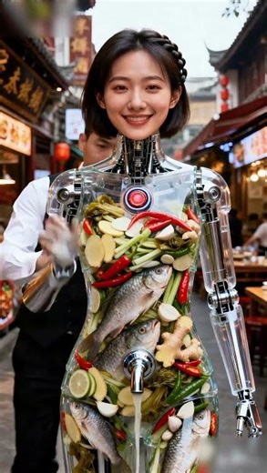 “Suan Cai Yu” Base Sauce Dispenser Robot, in Service #futuristic #robot #technology #humanoid #AI