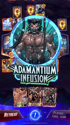 Adamantium Infusion 🧬⚙️ Animation - Marvel Snap (VFX + SFX) #shorts