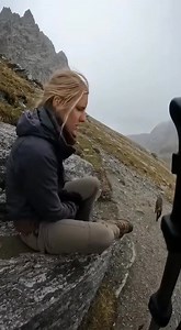 Cold wind. Loose stone. Thin mountain air. 🏔️ A chamois cub slipped out of the mist and ran straight toward the only still thing on the slope. #ChamoisCub #AlpineWildlife #RawDocumentary #MountainMoment #UnscriptedNature | Cute Smile
