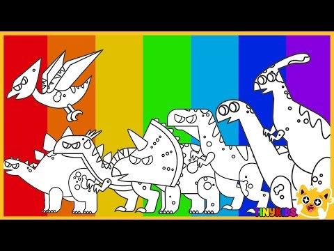 Dinosaurs Coloring for Kids 🦖 What color dinosaur am I ? | TinyKids
