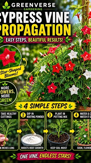 Cypress Vine Cutting Propagation 🌿✂️ | Grow a New Plant #shorts