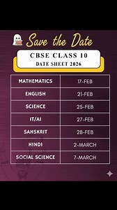 405K views · 666 reactions | CBSE Class 10 Board Exam 2026 The tentative date sheet is out! (Not final, but highly probable) ✨ And here’s some good news → From 29th September, I’m starting online live sessions to help you prepare chapter by chapter. Let’s begin the journey to ace Boards 2026  #CBSE2026 #class10boards #cbsemaths #boardexamprep #learnwithtanvi #datesheet #datesheet2026 #datesheetclass10 #class10maths | CBSE Wallah | Facebook