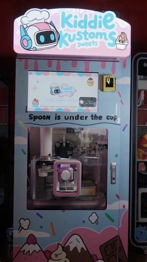 You found the coolest vending machine ever🍦Fresh soft serve, made by a robot, right in front of you
