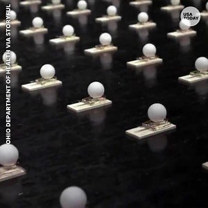 The Ohio Department of Health PSA has gone viral showing the significance of social distancing with mouse traps and bouncing ping-pong balls. | USA TODAY Video