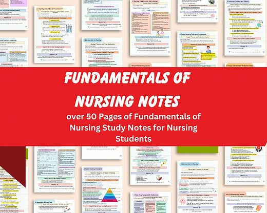 Nursing fundamentals Study Guide & Care Plan Templates (printable pdf, Nclex cheat sheet) | Instant Download - Etsy