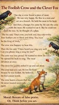 The Foolish Crow and the Clever Fox | Moral Story in English | Beware of False Praise #shortstory