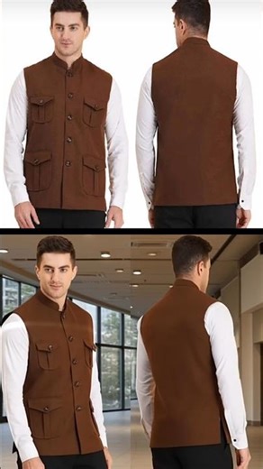 Sleeveless Men Solid Nehru Jacket | nehru jacket style | Outfit #shorts #viralvideo #shortvideos