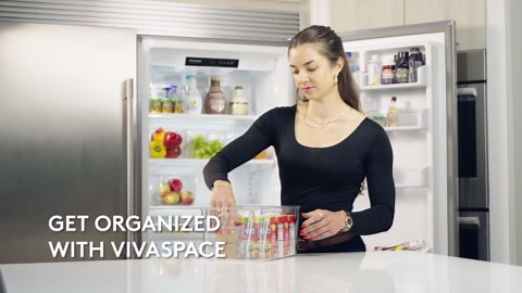 Clear Refrigerator Organizer Bins - Plastic Fridge Organizers - Storage Containers for Organizing Pantry, Cupboard, Cabinet, Freezer, Food, Fruit, Kitchen, Bathroom - Refrigerator Storage Bin set of 2