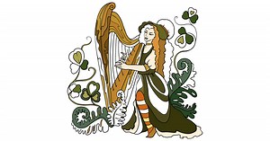 Girl Playing the Lyre coloring page ♥ Online, and Print for Free!