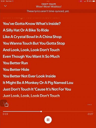 Don’t Touch - Wow! Wow! Wubbzy! (Lyrics)