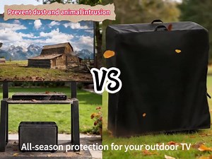 Outdoor TV Cover 55 Inch Weatherproof, Waterproof Outdoor TV Stand Covers for Rolling Mobile TV Stand Cart, Heavy Duty TV Screen Protector Covers for Outside-55”L x 14”W x 55” Inch(Black)