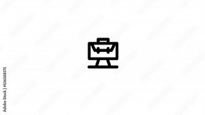 business suitcase in the shape of a pc monitor to show digital business and services