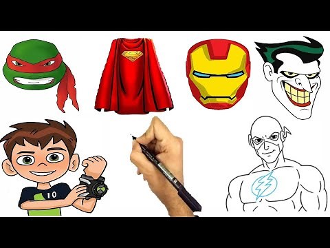 كيف ترسم الأبطال الخارقين | تعليم الرسم | رسم سهل | طريقة رسم الأبطال الخارقين
