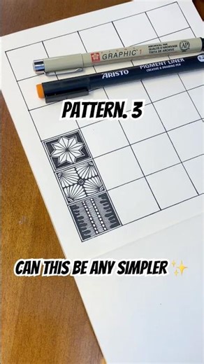Easy Zentangle Patterns | One Pattern a Day | Part 3 | Draw with Me #zentangleart #pattern #shorts