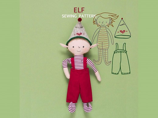 Elf Doll Sewing Pattern PDF: DIY Christmas Plush With Clothes - Etsy