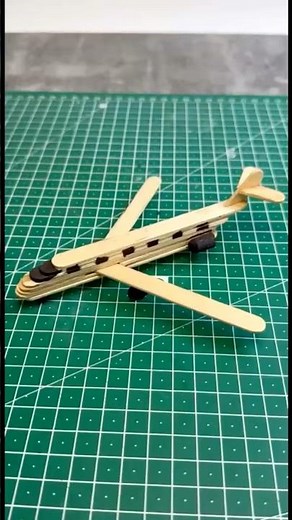 ✈️ DIY Airplane from Popsicle Sticks | Fun Mini Craft for Beginners