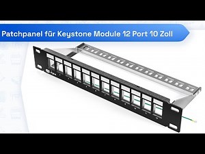 Patchpanel 10 zoll Patchfeld 12 Port für Keystone Module schwarz 7018