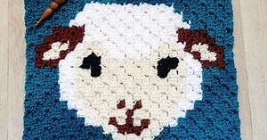 Woolly Sheep C2C Square - Free Crochet Pattern   Graph