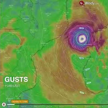Tropical Cyclone Idai: Winds & gusts forecast (local time)