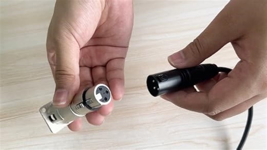 QIANRENON XLR-Stecker auf Klinkenstecker, 3-Polig, Panelmontage-Adapter, Durchführungsschottkupplung für Mikrofon-Sound-Mixer