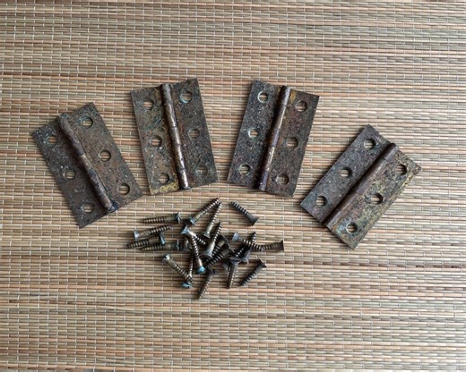 Set of Four Solid Brass Narrow Hinges / Salvaged Hardware / Vintage Renovation Craft Assemblage - Etsy