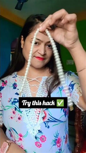 Hairstyle using Pearl Necklace 😱 #shorts #youtubeshorts #hairstyle #hack ‪@salmatamim8‬