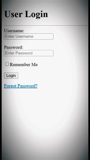 Create a Simple Login Page Using HTML | HTML Form Project for Beginners 🚀 #html #htmlcss