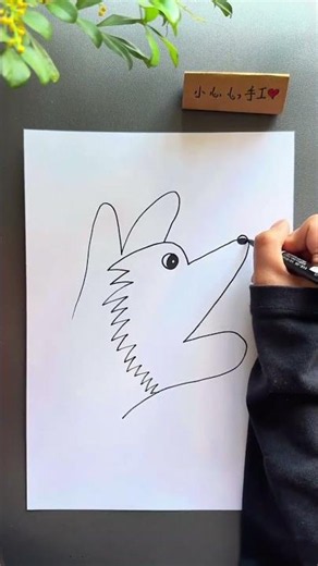 Turn Your Hand Into a Wolf Drawing! 🐺✋ Amazing Art Trick #Shorts