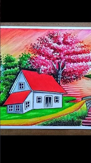 Easy Oil Pastel Drawing for Beginners#shorts