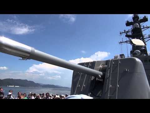 護衛艦さざなみ オートメラーラ127mm速射砲 操法展示┃Exhibition of naval gun of Japanese destroyer Sazanami