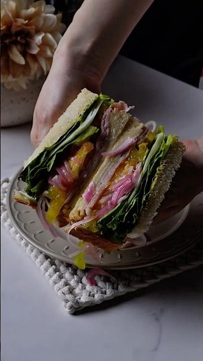 Ham & Cheese Sandwich with Homemade Onion Pickle