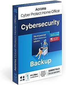 Acronis Cyber Protect Home Office 2023 | Essentials | 1 PC/Mac | 1 Year | Windows/Mac/Android/iOS | pure Backup | Activation Code by post
