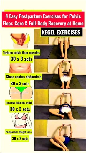 4 Easy Postpartum Exercises for Pelvic Floor, Core & Full-Body Recovery at Home #Shorts #homeworkout