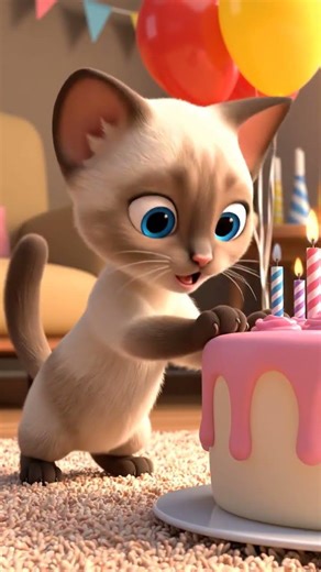 kitten birthday 🎊😁 #birthday #babyshorts #uk #enjoy #shorts #youtube #ai #kitty #viral