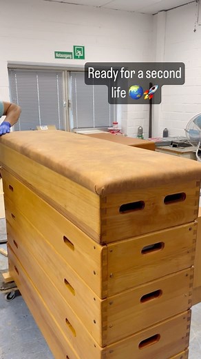 460K views · 132 reactions | Last week we got a special call ☎️. A caretaker from Düsseldorf informed us that his school is going to be completely renovated. All of the old furniture was already in garbage containers⚰️☠️. We were immediately on site and saved some cool pieces. Hopefully you will enjoy our makeover of this vaulting box as much as we do ❤️. . #vaultingbox #upcycling #refurbishedfurniture #midcenturyhome | Mid-Century-Friends | Facebook