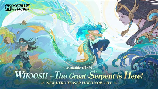 68K views · 946 reactions | A Great Serpent's silhouette emerges between sea and sky, as a girl dances upon the waves—a new Great Serpent legend is about to unfold. Guided by Kadita and trained by Badang, she has become the true "descendant of the Great Serpent." This new hero arrives in-game on 03/19. Come and share in the power of the Great Serpent! #MobileLegendsBangBang #MLBBNEWHERO | Mobile Legends: Bang Bang | Facebook