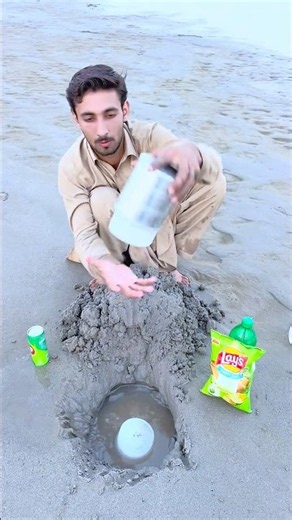 I Buried Sprite & Ice 🧊 Cube For 24 Hours Desert🏜️Sand #experiment #drink #survival #icebug