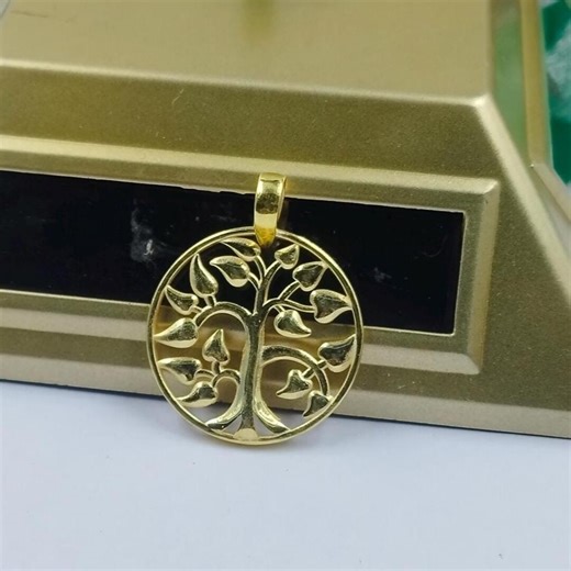 Sterling Silver Tree of Life Charm, Gold Necklace Pendant (25mm) - Etsy