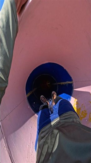 💦 Epic Ride on the Giant Rainbow Water Slide! #entertainment #popular