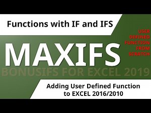 How to create VBA IFS function in EXCEL 2010/2016/2019 from scratch