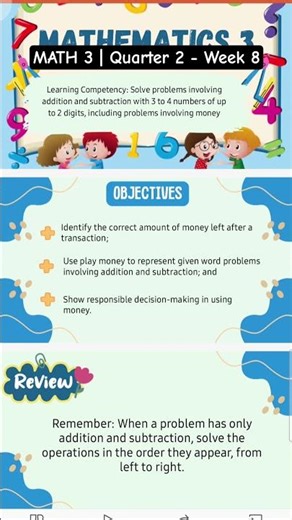 MATH 3 - Q2-W8 | Solving Problems Involving Addition and Subtraction with 3-4 Numbers up to 2 digits