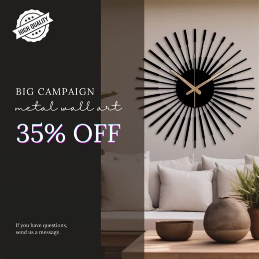 Unique Design Wall Clock, Modern Metal Wall Clock Art, Silent Wall Clock, Mid Century Wall Clock, Boho Style Clock, Clock for Wall, Wanduhr - Etsy