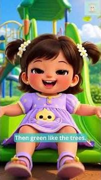 Magic Rainbow Slide! 🌈 Anu Learns Colors While Sliding #animation #kids