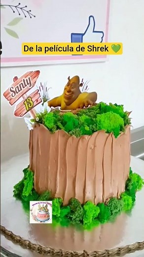 Shrek cake decoration 💚 step-by-step tutorial on my channel #cakes #cake #shorts