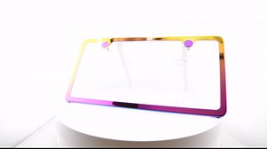 T304 Stainless Steel Slim Two Holes License Plate Frame – 8K Mirror Polish Finish, Rust-Resistant, Slim Design, Universal Fit, Includes Screw Caps, Washers & Stainless Steel Screws (Neo Chrome)