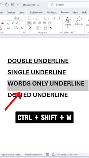Underline text in Microsoft Word in 4 different ways 😱 #msword #office #document | excel_funclub